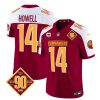 Men's Washington Commanders #14 Sam Howell Burgundy White 2023 F.U.S.E. 90th Anniversary Vapor Limited Stitched Football Jersey - Custom Name