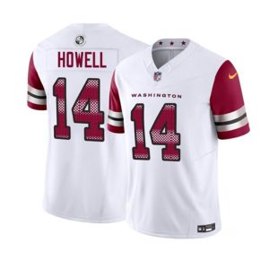 Men's Washington Commanders #14 Sam Howell White 2023 F.U.S.E. Vapor Limited Stitched Football Jersey - Custom Name