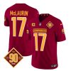 Men's Washington Commanders #17 Terry McLaurin Burgundy 2023 F.U.S.E. 90th Anniversary Vapor Limited Stitched Football Jersey - Custom Name