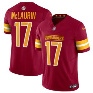 Men's Washington Commanders #17 Terry McLaurin Burgundy 2024 F.U.S.E Vapor Limited Stitched Football Jersey - Custom Name