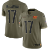 Men's Washington Commanders #17 Terry McLaurin Olive 2022 Salute To Service Limited Stitched Jersey - Custom Name