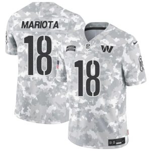 Men's Washington Commanders #18 Marcus Mariota 2024 F.U.S.E Arctic Camo Salute to Service Limited Stitched Football Jersey - Custom Name