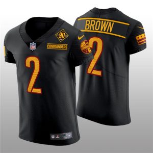 Men's Washington Commanders #2 Dyami Brown 90th Anniversary Black Elite Stitched Jersey - Custom Name