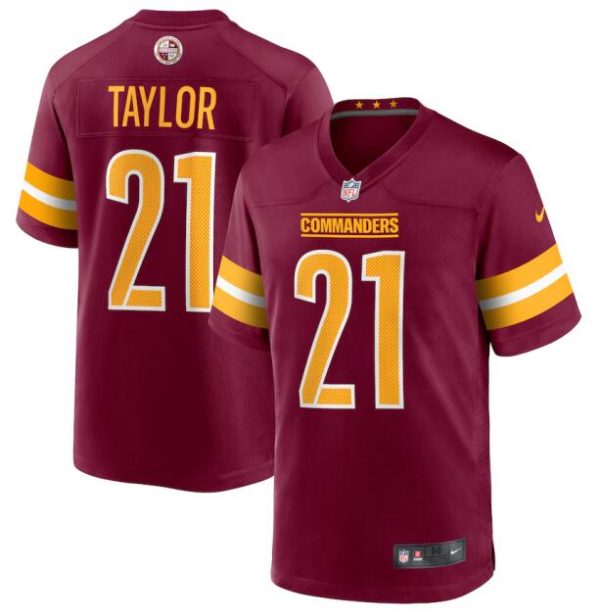 Men's Washington Commanders #21 Sean Taylor 2022 Burgundy Game Stitched Jersey - Custom Name