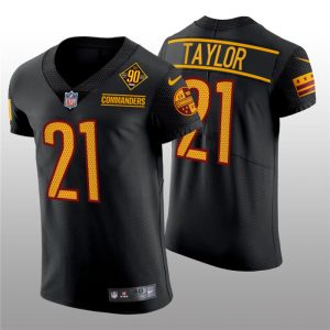 Men's Washington Commanders #21 Sean Taylor 90th Anniversary Black Elite Stitched Jersey - Custom Name