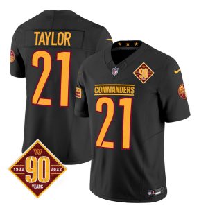 Men's Washington Commanders #21 Sean Taylor Black 2023 F.U.S.E. 90th Anniversary Vapor Limited Stitched Football Jersey - Custom Name