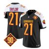 Men's Washington Commanders #21 Sean Taylor Black White 2023 F.U.S.E. 90th Anniversary Vapor Limited Stitched Football Jersey - Custom Name