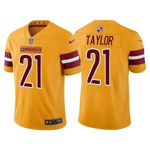 Men's Washington Commanders #21 Sean Taylor Gold Vapor Untouchable Stitched Football Jersey  - Custom Name
