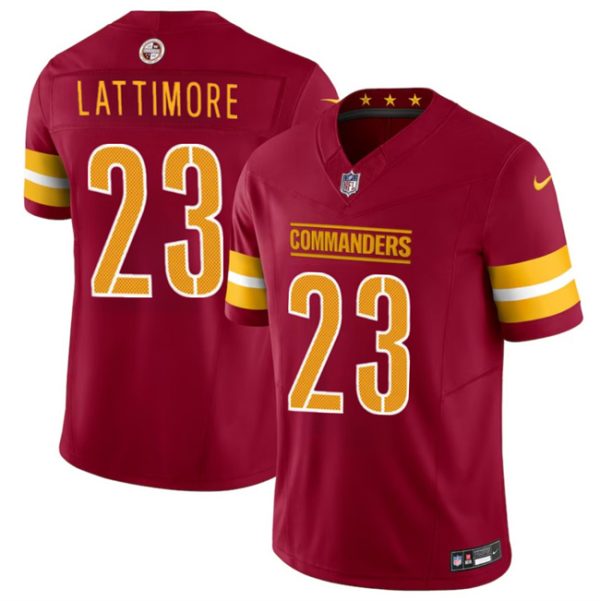 Men's Washington Commanders #23 Marshon Lattimore Burgundy 2024 F.U.S.E. Vapor Limited Stitched Football Jersey - Custom Name