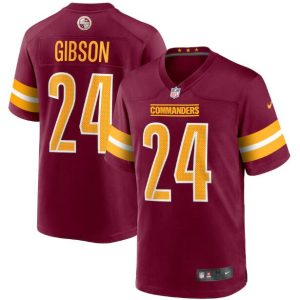 Men's Washington Commanders #24 Antonio Gibson 2022 Burgundy Game Stitched Jersey - Custom Name