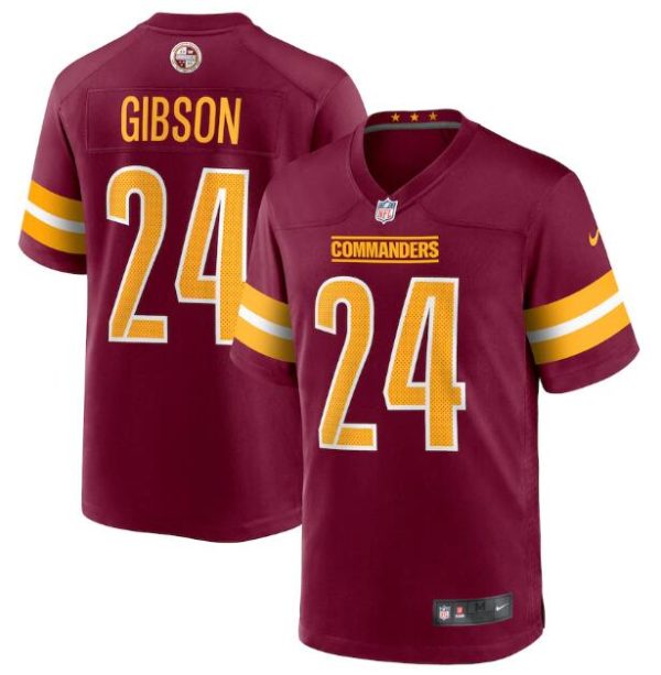 Men's Washington Commanders #24 Antonio Gibson 2022 Burgundy Game Stitched Jersey - Custom Name