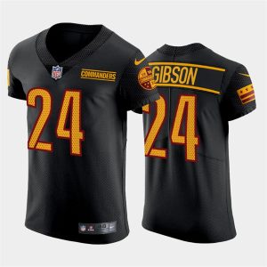 Men's Washington Commanders #24 Antonio Gibson Black Elite Stitched Jersey - Custom Name