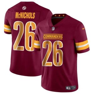 Men's Washington Commanders #26 Jeremy McNichols Burgundy 2024 Vapor Limited Stitched Football Jersey - Custom Name