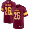 Men's Washington Commanders #26 Landon Collins 2022 Burgundy Game Stitched Jersey - Custom Name