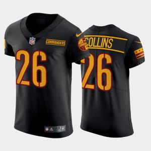 Men's Washington Commanders #26 Landon Collins Black Elite Stitched Jersey - Custom Name