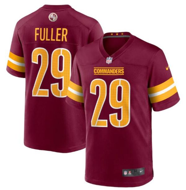 Men's Washington Commanders #29 Kendall Fuller 2022 Burgundy Game Stitched Jersey - Custom Name