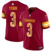 Men's Washington Commanders #3 Cade York Burgundy 2024 F.U.S.E Vapor Limited Stitched Football Jersey - Custom Name