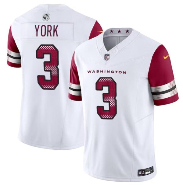 Men's Washington Commanders #3 Cade York White 2024 F.U.S.E Vapor Limited Stitched Football Jersey - Custom Name