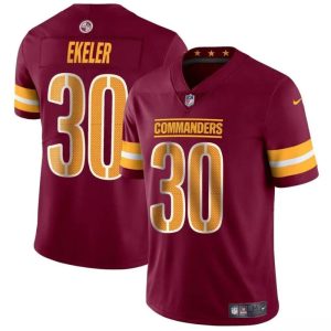 Men's Washington Commanders #30 Austin Ekeler Burgundy Vapor Limited Stitched Football Jersey - Custom Name
