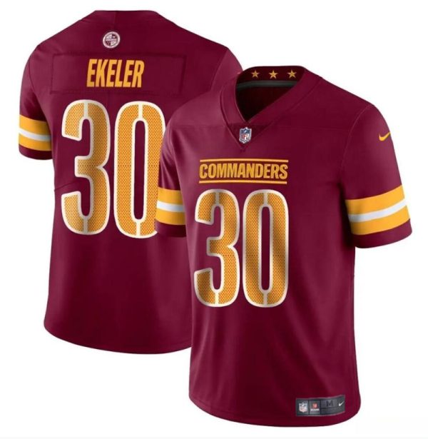 Men's Washington Commanders #30 Austin Ekeler Burgundy Vapor Limited Stitched Football Jersey - Custom Name