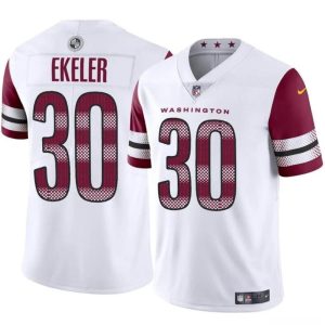 Men's Washington Commanders #30 Austin Ekeler White Vapor Limited Stitched Football Jersey - Custom Name