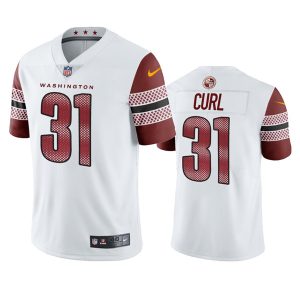 Men's Washington Commanders #31 Kamren Curl White Vapor Untouchable Stitched Football Jersey - Custom Name