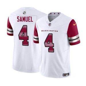 Men's Washington Commanders #4 Curtis Samuel White 2023 F.U.S.E. Vapor Limited Stitched Football Jersey - Custom Name