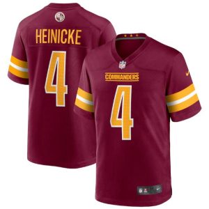 Men's Washington Commanders #4 Taylor Heinicke 2022 Burgundy Game Stitched Jersey - Custom Name