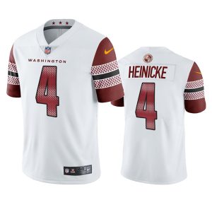 Men's Washington Commanders #4 Taylor Heinicke White Vapor Untouchable Stitched Football Jersey - Custom Name