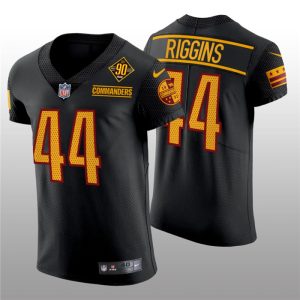 Men's Washington Commanders #44 John Riggins 90th Anniversary Black Elite Stitched Jersey - Custom Name