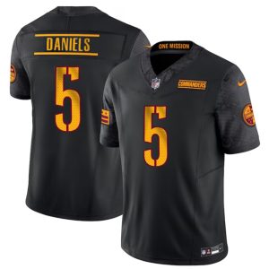 Men's Washington Commanders #5 Jayden Daniels Black 2024 F.U.S.E Vapor Limited Stitched Football Jersey - Custom Name