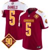 Men's Washington Commanders #5 Jayden Daniels Burgundy White 2023 F.U.S.E. 90th Anniversary Vapor Limited Stitched Football Jersey - Custom Name