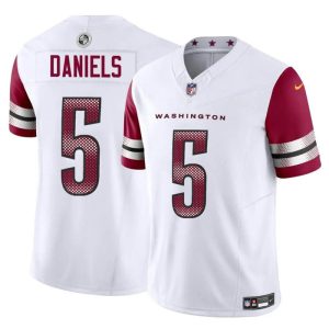 Men's Washington Commanders #5 Jayden Daniels White 2024 Draft F.U.S.E Vapor Limited Stitched Football Jersey - Custom Name