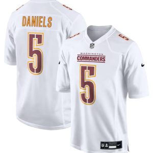 Men's Washington Commanders #5 Jayden Daniels White Fashion Football Stitched Game Jersey - Custom Name