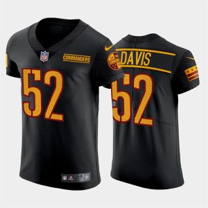 Men's Washington Commanders #52 Jamin Davis Black Elite Stitched Jersey - Custom Name