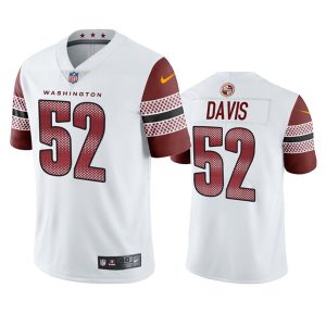 Men's Washington Commanders #52 Jamin Davis White Vapor Untouchable Stitched Football Jersey - Custom Name