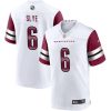 Men's Washington Commanders #6 Joey Slye White Stitched Game Jersey - Custom Name