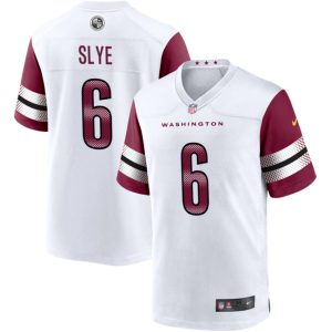 Men's Washington Commanders #6 Joey Slye White Stitched Game Jersey - Custom Name