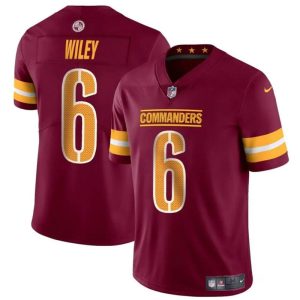 Men's Washington Commanders #6 Michael Wiley Burgundy 2024 Vapor Limited Stitched Football Jersey - Custom Name