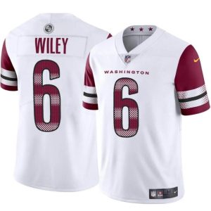 Men's Washington Commanders #6 Michael Wiley White 2024 Vapor Limited Stitched Football Jersey - Custom Name