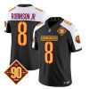 Men's Washington Commanders #8 Brian Robinson Black White 2023 F.U.S.E. 90th AnniversaryVapor Limited Stitched Football Jersey - Custom Name