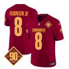 Men's Washington Commanders #8 Brian Robinson Burgundy 2023 F.U.S.E. 90th Anniversary Vapor Limited Stitched Football Jersey - Custom Name