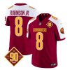 Men's Washington Commanders #8 Brian Robinson Burgundy White 2023 F.U.S.E. 90th Anniversary Vapor Limited Stitched Football Jersey - Custom Name