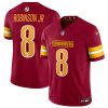 Men's Washington Commanders #8 Brian Robinson Jr Burgundy 2024 F.U.S.E Vapor Limited Stitched Football Jersey - Custom Name