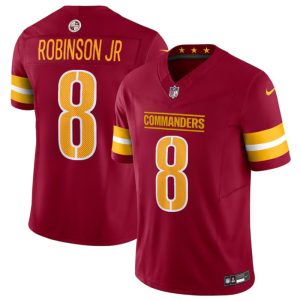 Men's Washington Commanders #8 Brian Robinson Jr Burgundy 2024 F.U.S.E Vapor Limited Stitched Football Jersey - Custom Name
