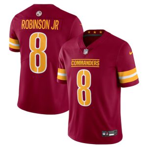 Men's Washington Commanders #8 Brian Robinson Jr Burgundy 2024 Vapor Limited Stitched Football Jersey - Custom Name
