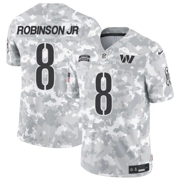 Men's Washington Commanders #8 Brian Robinson Jr. 2024 F.U.S.E Arctic Camo Salute to Service Limited Stitched Football Jersey - Custom Name