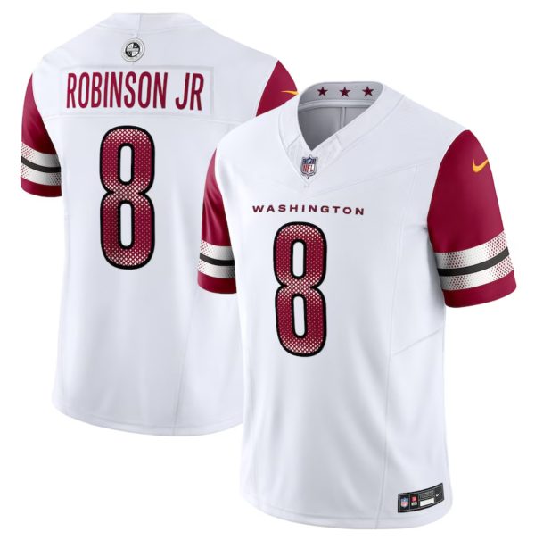 Men's Washington Commanders #8 Brian Robinson Jr. White 2023 F.U.S.E. Vapor Limited Stitched Football Jersey - Custom Name