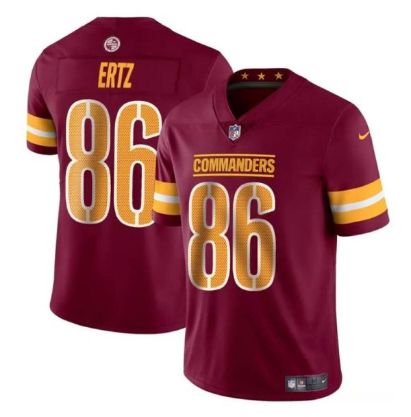 Men's Washington Commanders #86 Zach Ertz Burgundy Vapor Limited Stitched Football Jersey - Custom Name