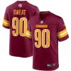 Men's Washington Commanders #90 Montez Sweat 2022 Burgundy Game Stitched Jersey - Custom Name